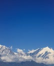 Snow-covered Mountain With Blue Sky, Cloud and Fog