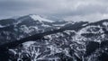 Snow covered mountain peak winter panorama Royalty Free Stock Photo