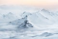 Snow covered mountain peaks of the Caucasus. Royalty Free Stock Photo