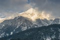 Snow covered mountain peaks Royalty Free Stock Photo