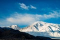 Snow covered mountain peaks in the Sierra Nevada mountain range Royalty Free Stock Photo