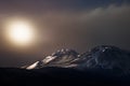 Snow Covered Mountain Peaks at Sunset Royalty Free Stock Photo