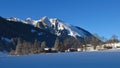 Winter scene in Gsteig bei Gstaad. Switzerland.