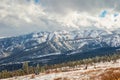 Snow covered mountain in the Rocky Mountains of Wyoming Royalty Free Stock Photo