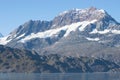 Snow covered mountain in Glacier Bay, Alaska