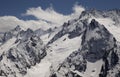 Snow-covered mountain tops. Russia, Caucasus.