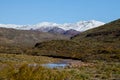 Snow-covered mountains in the southwest desert Royalty Free Stock Photo