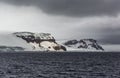 Snow covered mountains and glaciers next to the Weddel Sea