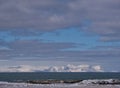 Snow-covered mountains on the Icelandic coast Royalty Free Stock Photo