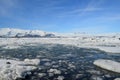 Snow Covered Mountains and an Icey Lagoon