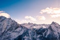 Snow-covered mountains at sunset Royalty Free Stock Photo