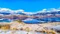 Snow Covered Mountains surrounding Kamloops Lake in central British Columbia, Canada Royalty Free Stock Photo