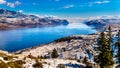Snow Covered Mountains surrounding Kamloops Lake in central British Columbia, Canada Royalty Free Stock Photo