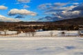 Snow covered mountains and village in Brunswick NY