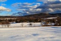 Snow covered mountains and village in Brunswick NY Royalty Free Stock Photo