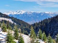 Snow covered mountains - winter landscape in the mountains Royalty Free Stock Photo