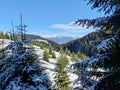 Snow covered mountains - winter landscape in the mountains Royalty Free Stock Photo