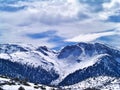 Snow covered mountains of Zireia, Peloponnese, Greece Royalty Free Stock Photo