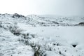 snow-covered mountainside in the north of Portugal, Serra do Larouco. Montalegre council Royalty Free Stock Photo