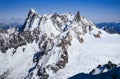 Snow covered Mountaintop in Massif du Mont Blanc Royalty Free Stock Photo