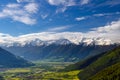 Snow covered Ortler mountains in spring