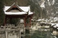 Snow covered pavilion Royalty Free Stock Photo