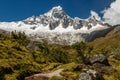 Snow-covered peak of Cordillera Blanca in Peru Royalty Free Stock Photo