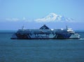 Mount Baker overshadows a BC Ferry