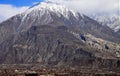 A snow covered peak over the Gilgit city of Northern area of Pakistan