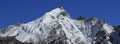 Snow covered peak seen from Gorakshep Royalty Free Stock Photo