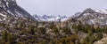 Snow covered peaks in Eastern Sierra mountains near bishop, California Royalty Free Stock Photo