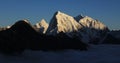 Snow covered peaks of Mt Ama Dablam, Cholatse, Taboche and Tobuche