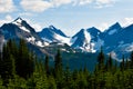 Snow-covered peaks over Tonquin Valley in Jasper