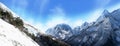 Snow-covered peaks, The southern slope of the mountains Royalty Free Stock Photo