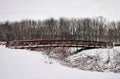 Snow Covered Pedestrian Bridge Royalty Free Stock Photo