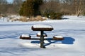 Snow Covered Picnic Table Royalty Free Stock Photo