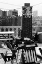 Snow Covered Garden Furniture Rooftop Manhattan New-York