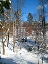 Snow covered playground