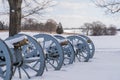 Snow Covered Cannon at Valley Forge Historical Park Royalty Free Stock Photo