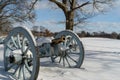 Snow Covered Cannon at Valley Forge Historical Park Royalty Free Stock Photo