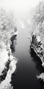 Meditative Black And White Aerial Photography Of Winter Oasis