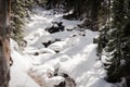 A snow covered river near Vail, Colorado. Royalty Free Stock Photo