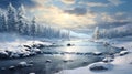 Winter Wonderland In Saint-jerome: A Photorealistic Landscape Painting