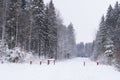 Snow-covered road through the winter woods Royalty Free Stock Photo