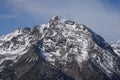 snow covered rocky mountain peak and ridges in the Alps in spring. alpine nature landscape
