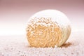 Snow covered round hay bale on the Canadian prairies Royalty Free Stock Photo