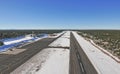 Snow covered runway