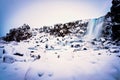 Snow covered scene at Thingvellir National Park