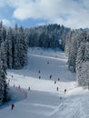 Snow covered ski piste Royalty Free Stock Photo