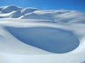 Snow-covered snow fields in the mountains